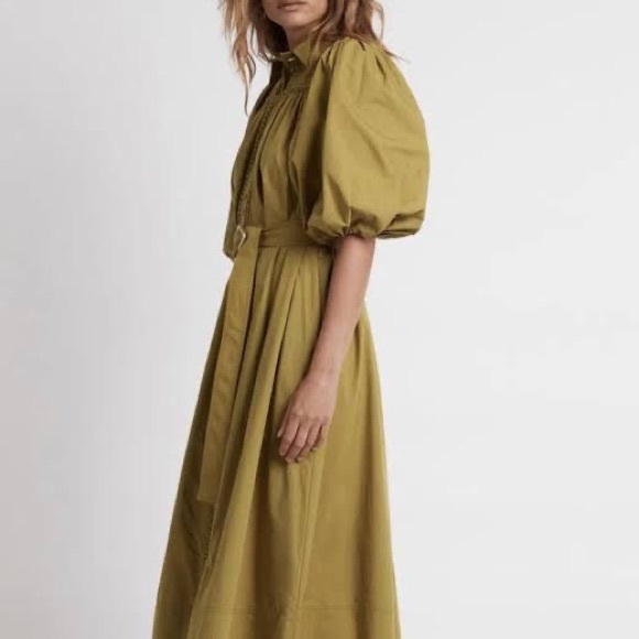 🛑 SOLD 🛑 AJE Casablanca Puff Sleeve Shirt Dress Olive • Size 4 • RRP $495 - Picture 14 of 14